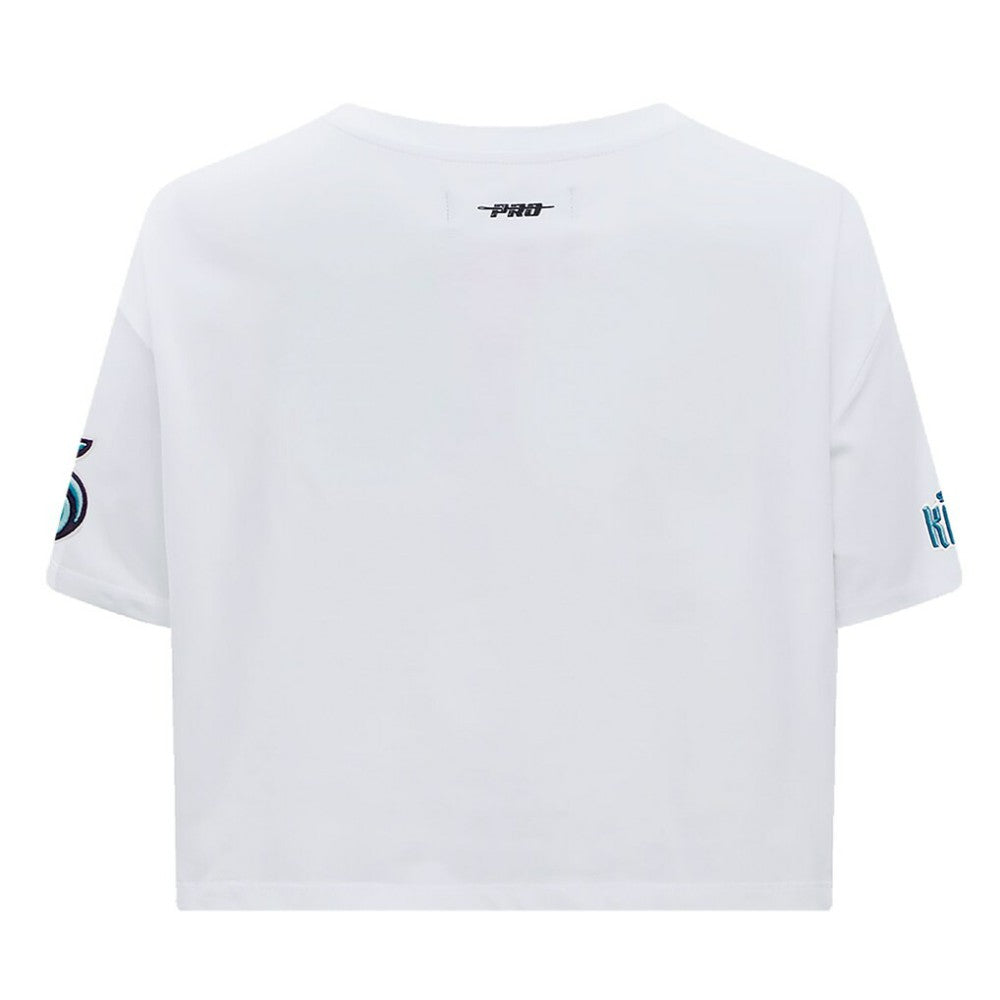 Seattle Kraken Pro Standard Women's Boxy Script Tail Cropped T-Shirt White