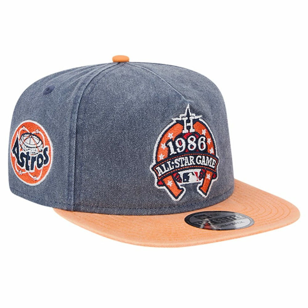 Houston Astros 1986 MLB All-Star Game Pigment Dye Golfer  Snapback Hat - Navy/Orange | New Era