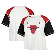 Chicago Bulls '47 Women's Premier Raglan Cropped T-Shirt sale - Cream | 47 brand outlet