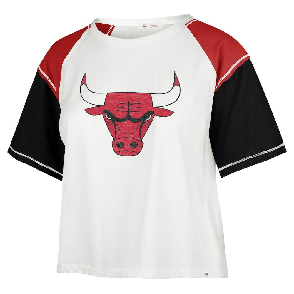 Chicago Bulls '47 Women's Premier Raglan Cropped T-Shirt sale - Cream | 47 brand outlet