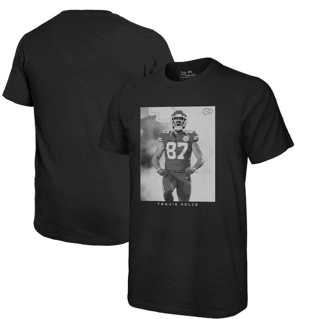 Travis Kelce Kansas City Chiefs Majestic Threads Player Graphic Oversized T-Shirt - Black for sale