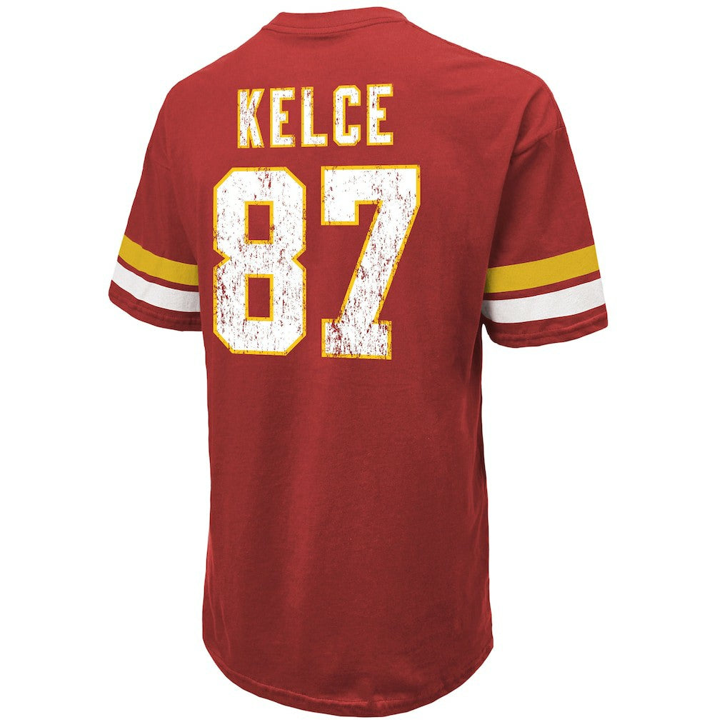Travis Kelce Kansas City Chiefs Majestic Threads Name & Number Oversized Fit T-Shirt - Red for sale