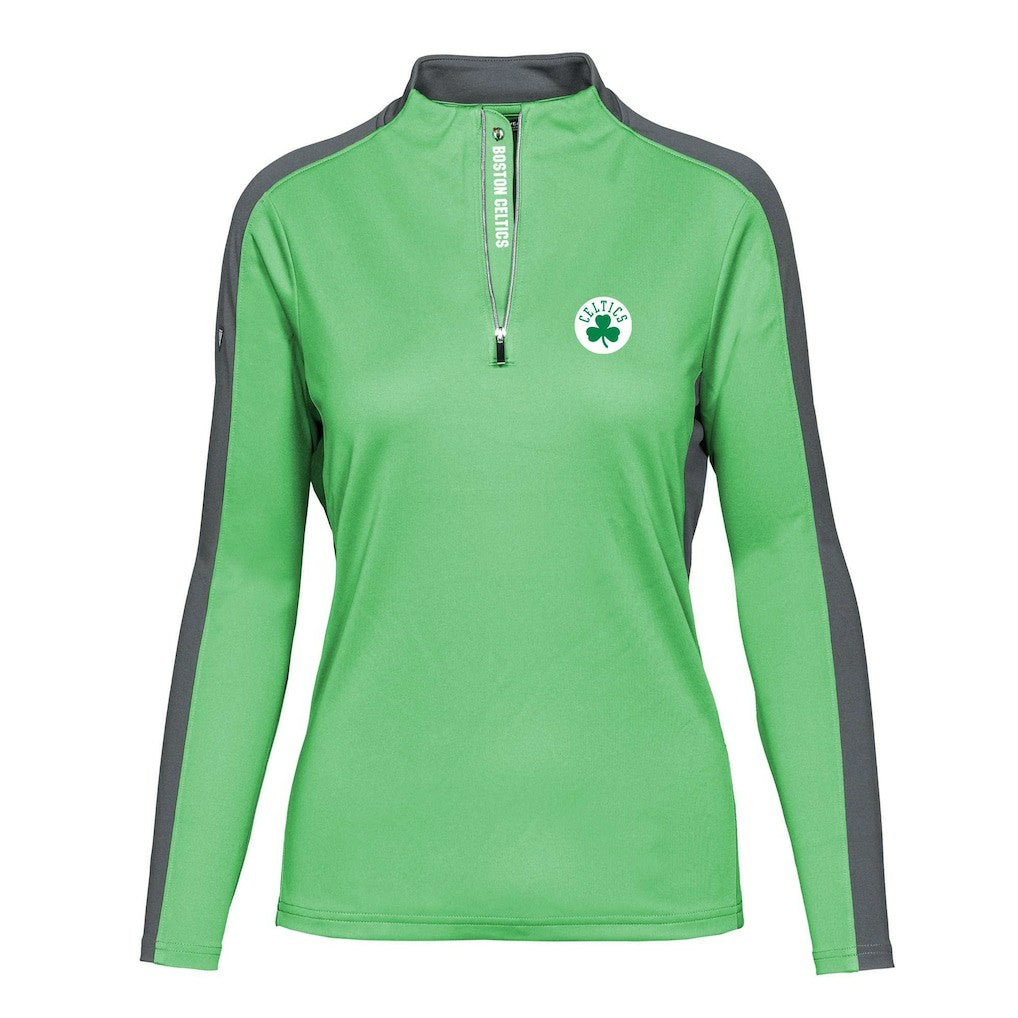 Boston Celtics Levelwear Women's Remi Insignia Core Quarter-Zip Pullover Top - Kelly Green on sale