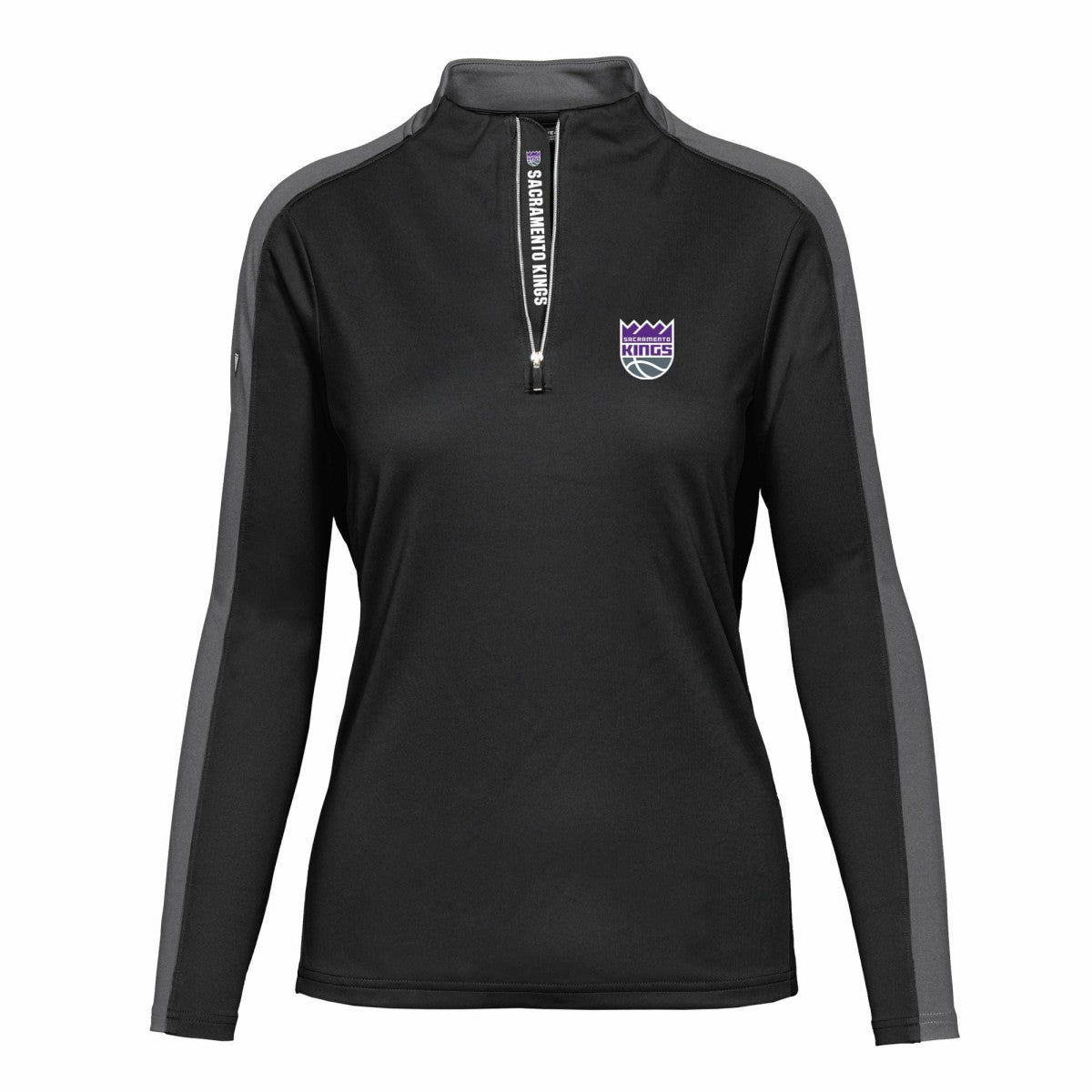 Sacramento Kings Levelwear Women's Remi Insignia Core Quarter-Zip Pullover Top - Black shop