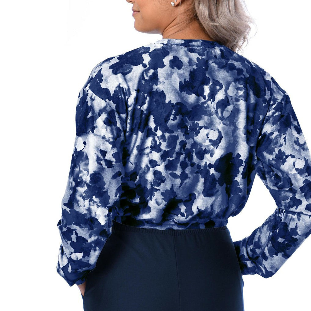 Dallas Cowboys Certo Women's Cropped Long Sleeve T-Shirt - Navy discount