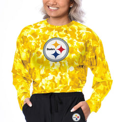 Pittsburgh Steelers Certo Women's Cropped Long Sleeve T-Shirt - Gold for sale