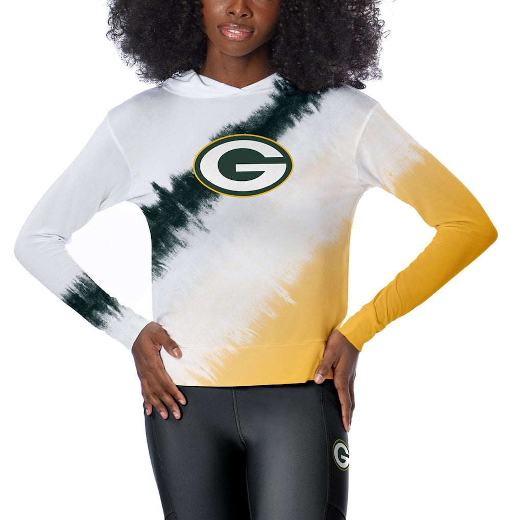 Green Bay Packers Certo Women's Rundown Lightweight Pullover Hoodie - White sale