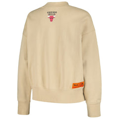 Chicago Bulls Qore Women's Oversized Cozy Mock Neck Pullover Sweatshirt - Cream sale