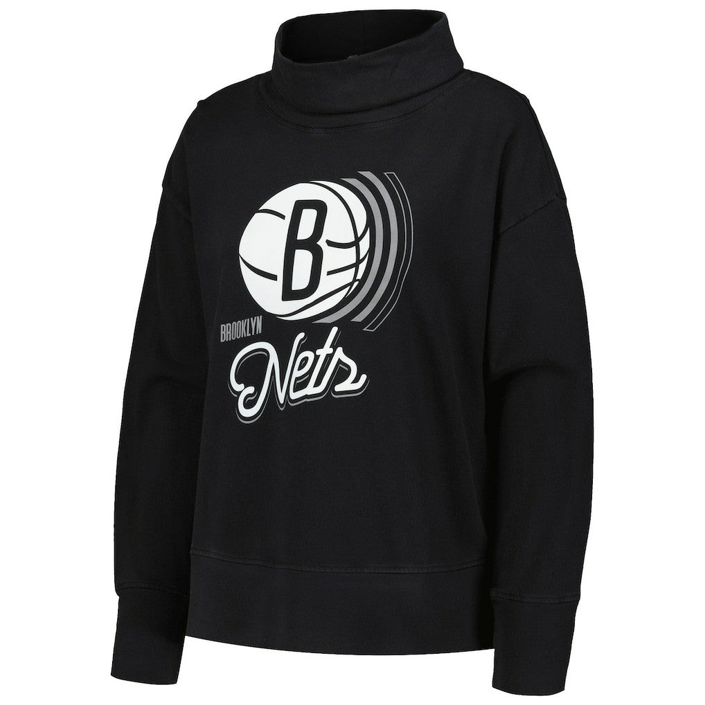 Brooklyn Nets Levelwear Women's Sunset Pullover Sweatshirt - Black cheap