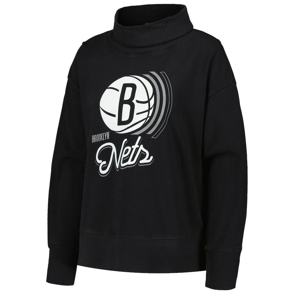 Brooklyn Nets Levelwear Women's Sunset Pullover Sweatshirt - Black cheap