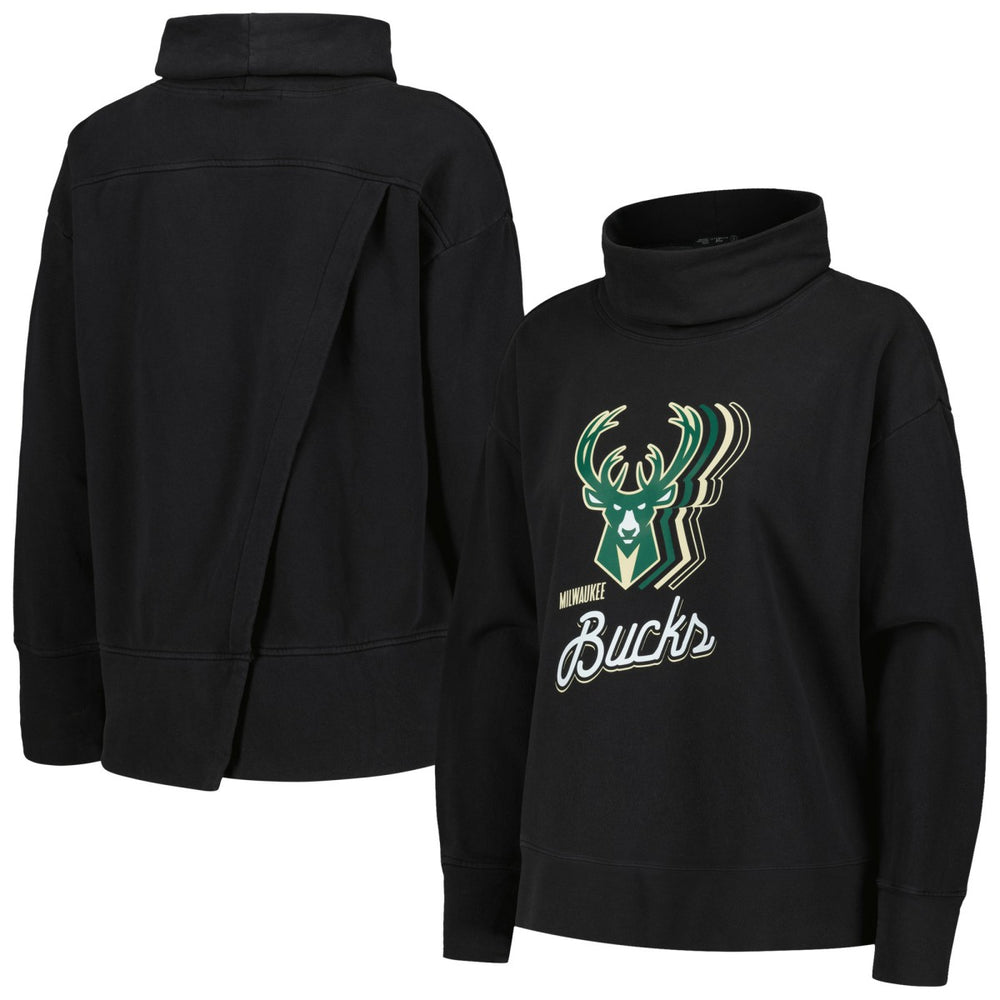 Milwaukee Bucks Levelwear Women's Sunset Pullover Sweatshirt - Black cheap