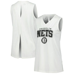 Brooklyn Nets Levelwear Women's Paisley Peekaboo Tank Top - White sale