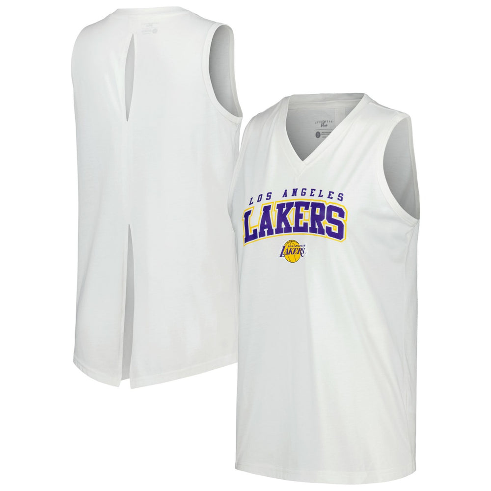 Los Angeles Lakers Levelwear Women's Paisley Peekaboo Tank Top - White shop