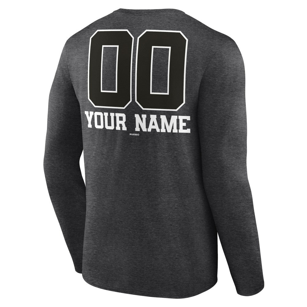 Milwaukee Brewers Personalized Monochrome Name & Number Long Sleeve T-Shirt - Charcoal