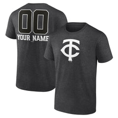 Minnesota Twins Personalized Monochrome Name & Number T-Shirt - Charcoal
