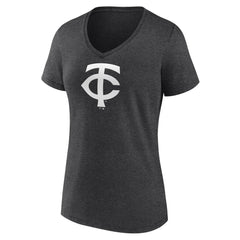Minnesota Twins Women's Personalized Monochrome Name & Number V-Neck T-Shirt - Charcoal