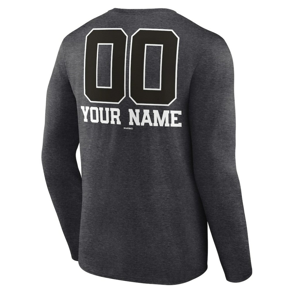 Athletics Personalized Monochrome Name & Number Long Sleeve T-Shirt - Charcoal