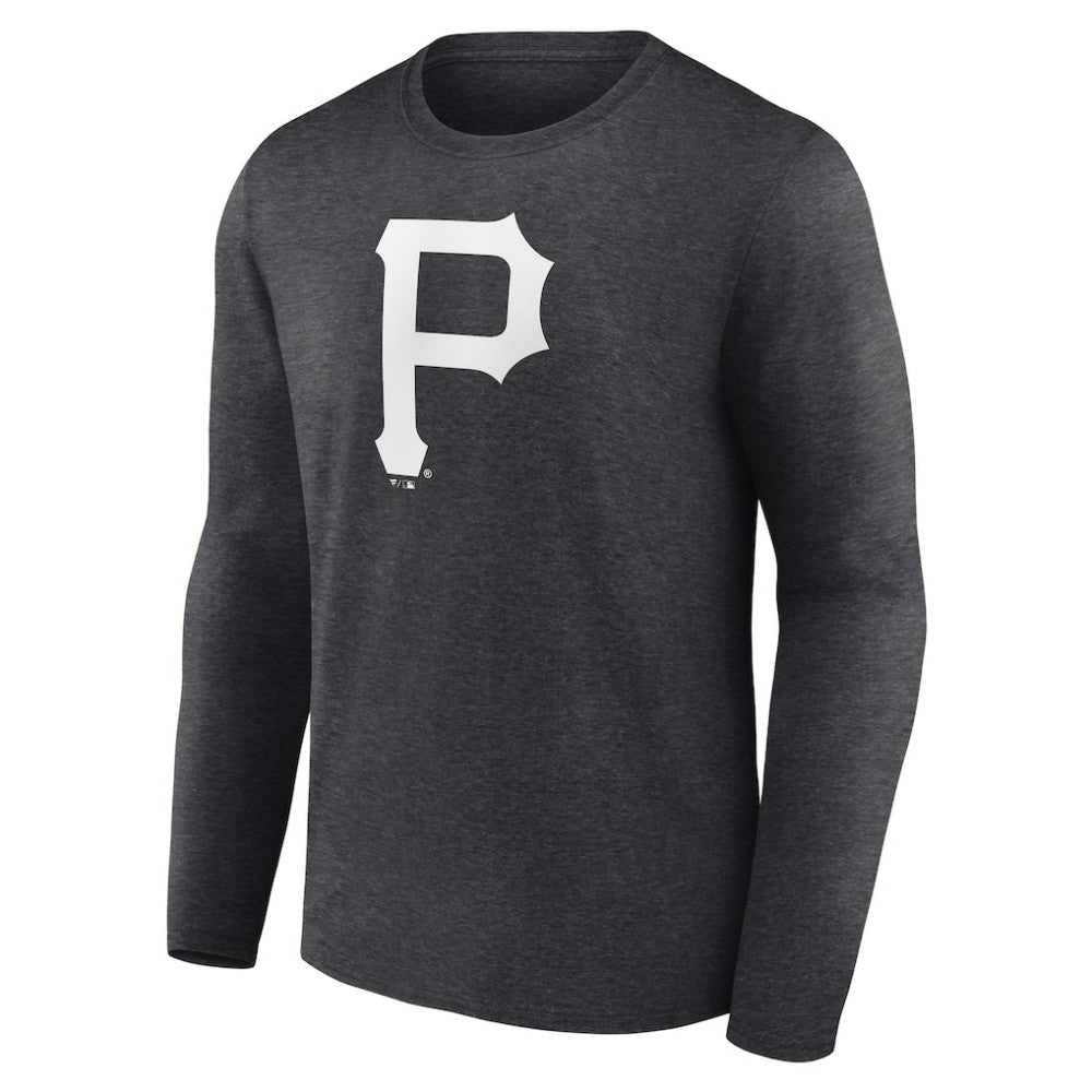 Pittsburgh Pirates Personalized Monochrome Name & Number Long Sleeve T-Shirt - Charcoal