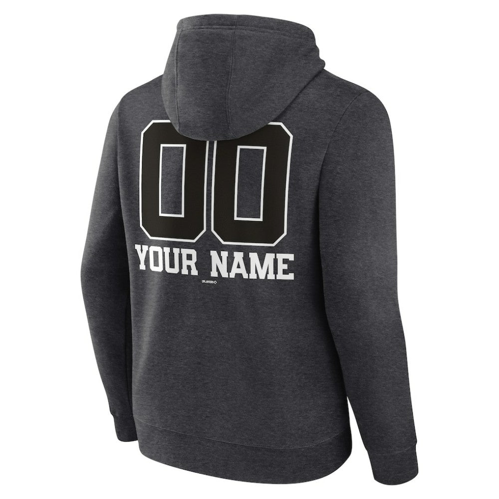 Pittsburgh Pirates Personalized Monochrome Name & Number Pullover Hoodie - Charcoal