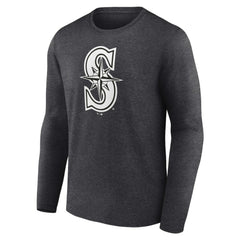 Seattle Mariners Personalized Monochrome Name & Number Long Sleeve T-Shirt - Charcoal