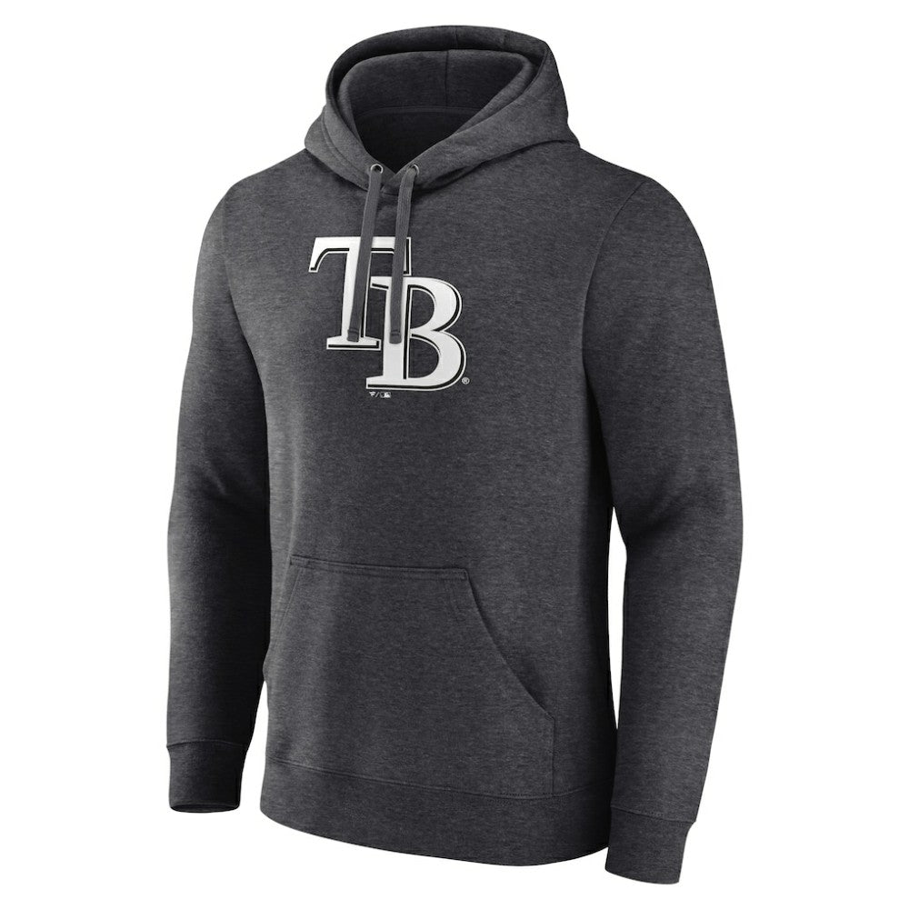 Tampa Bay Rays Personalized Monochrome Name & Number Pullover Hoodie - Charcoal