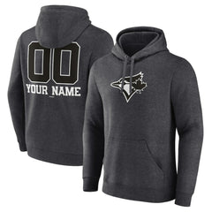 Toronto Blue Jays Personalized Monochrome Name & Number Pullover Hoodie - Charcoal