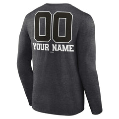 Washington Nationals Personalized Monochrome Name & Number Long Sleeve T-Shirt - Charcoal