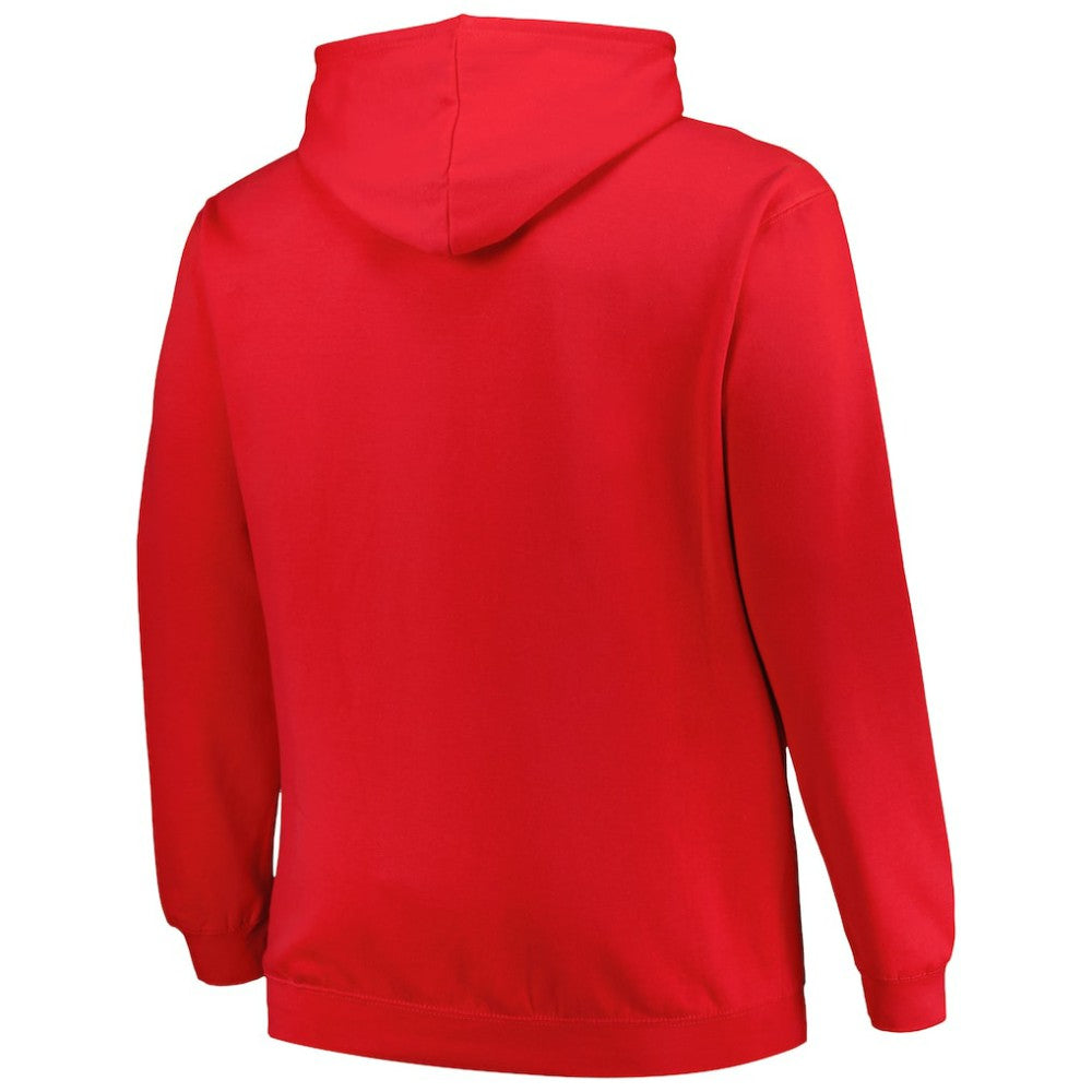 Washington Capitals Profile Big & Tall Arch Over Logo Pullover Hoodie Red