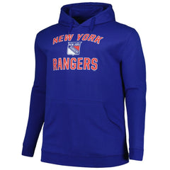 New York Rangers Profile Big & Tall Arch Over Logo Pullover Hoodie Blue