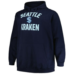 Seattle Kraken Profile Big & Tall Arch Over Logo Pullover Hoodie Deep Sea Blue