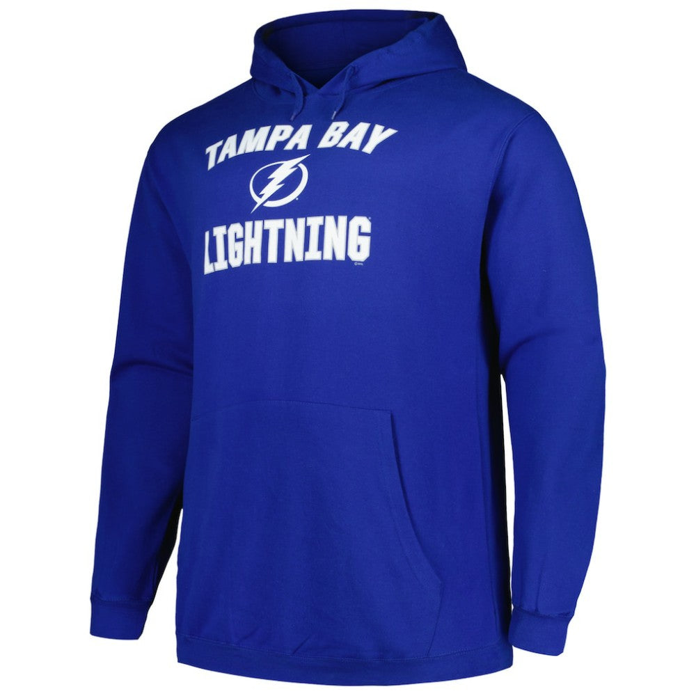 Tampa Bay Lightning Profile Big & Tall Arch Over Logo Pullover Hoodie Blue