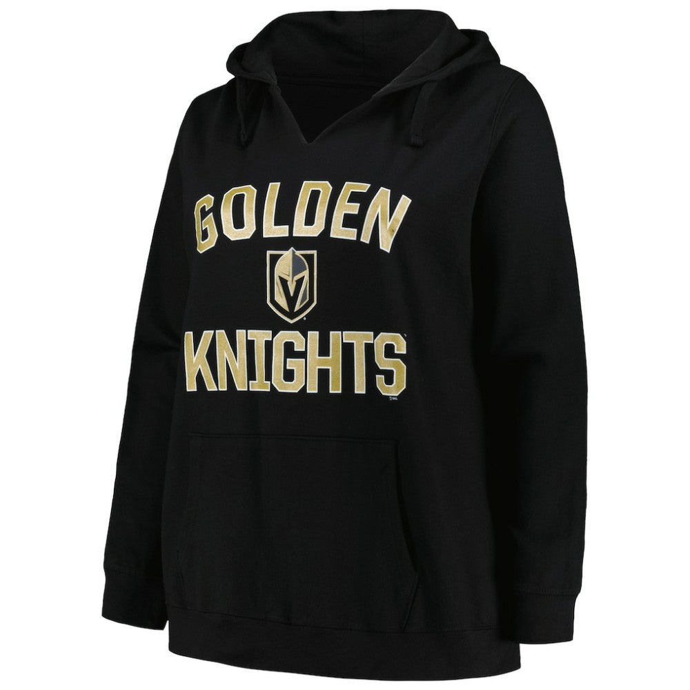 Vegas Golden Knights Profile Women's Plus Size Arch Over Logo Pullover Hoodie Black