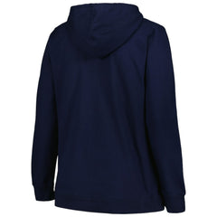 Seattle Kraken Profile Women's Plus Size Arch Over Logo Pullover Hoodie Deep Sea Blue