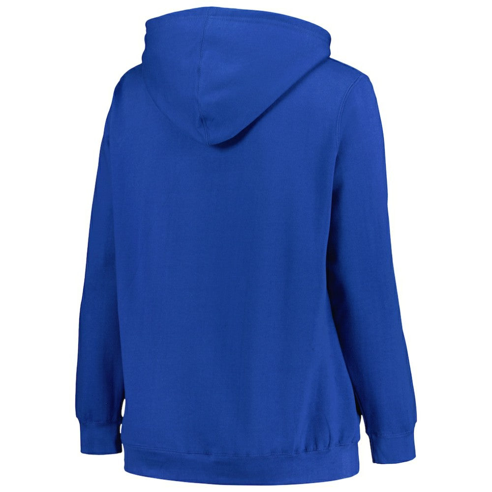Tampa Bay Lightning Profile Women's Plus Size Arch Over Logo Pullover Hoodie Blue