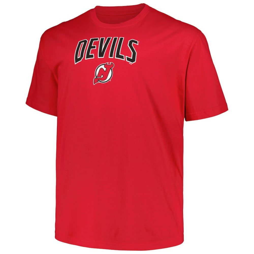 New Jersey Devils Profile Big & Tall Arch Over Logo T-Shirt Red
