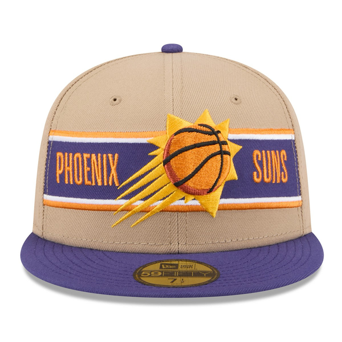 Phoenix Suns 2024 NBA Draft 59FIFTY Fitted Hat - Tan/Purple | New Era for sale