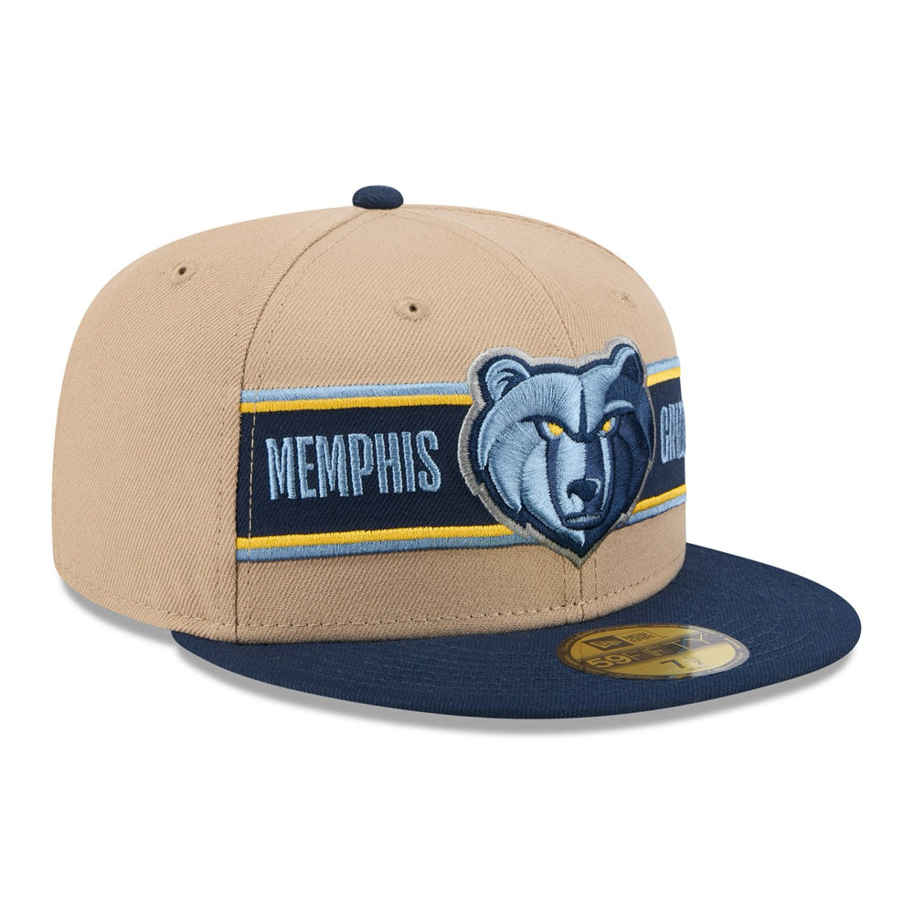 Memphis Grizzlies 2024 NBA Draft 59FIFTY Fitted Hat - Tan/Navy | New Era discount
