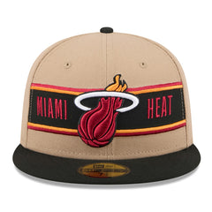 Miami Heat 2024 NBA Draft 59FIFTY Fitted Hat - Tan/Black | New Era on sale