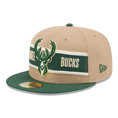 Milwaukee Bucks 2024 NBA Draft 59FIFTY Fitted Hat - Tan/Hunter Green | New Era on sale