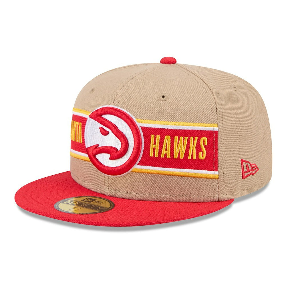 Atlanta Hawks 2024 NBA Draft 59FIFTY Fitted Hat - Tan/Red | New Era cheap