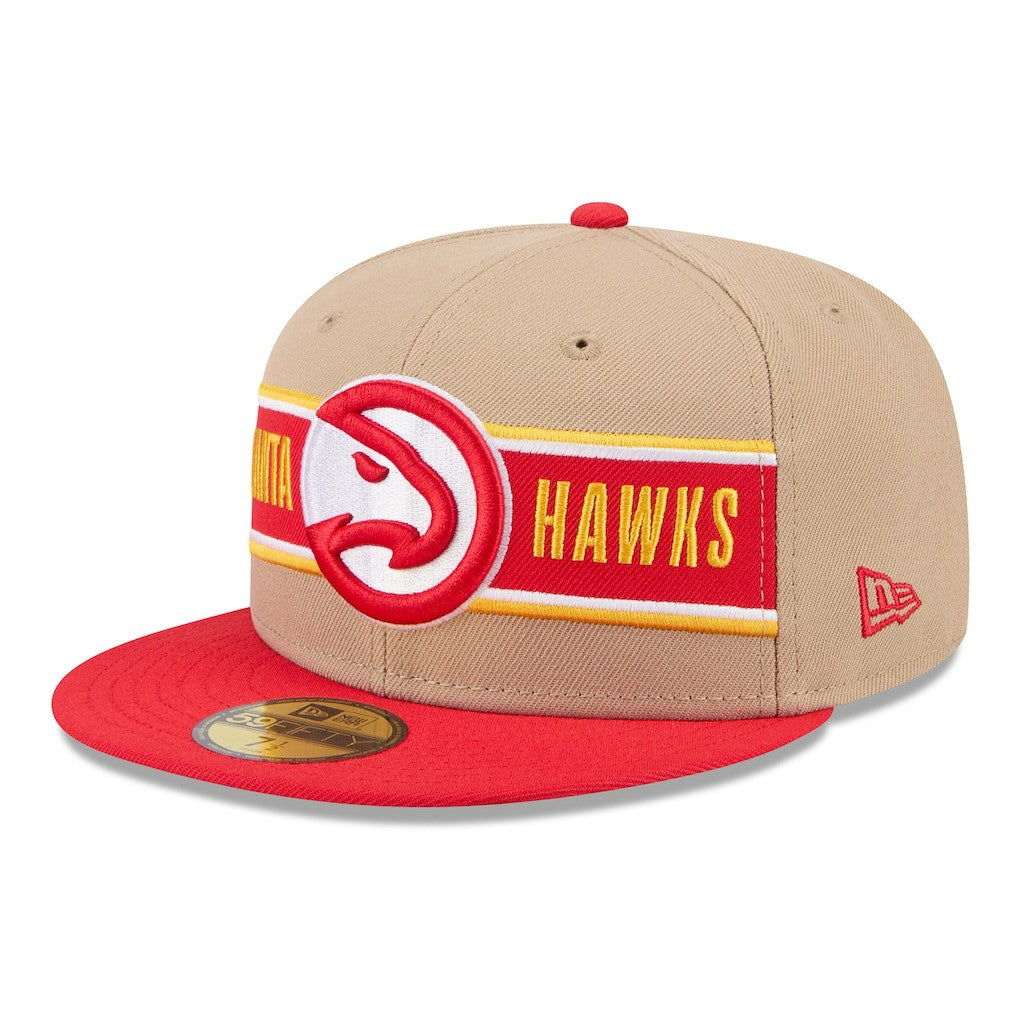 Atlanta Hawks 2024 NBA Draft 59FIFTY Fitted Hat - Tan/Red | New Era cheap