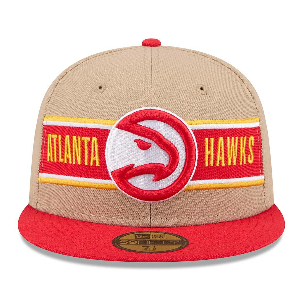 Atlanta Hawks 2024 NBA Draft 59FIFTY Fitted Hat - Tan/Red | New Era cheap