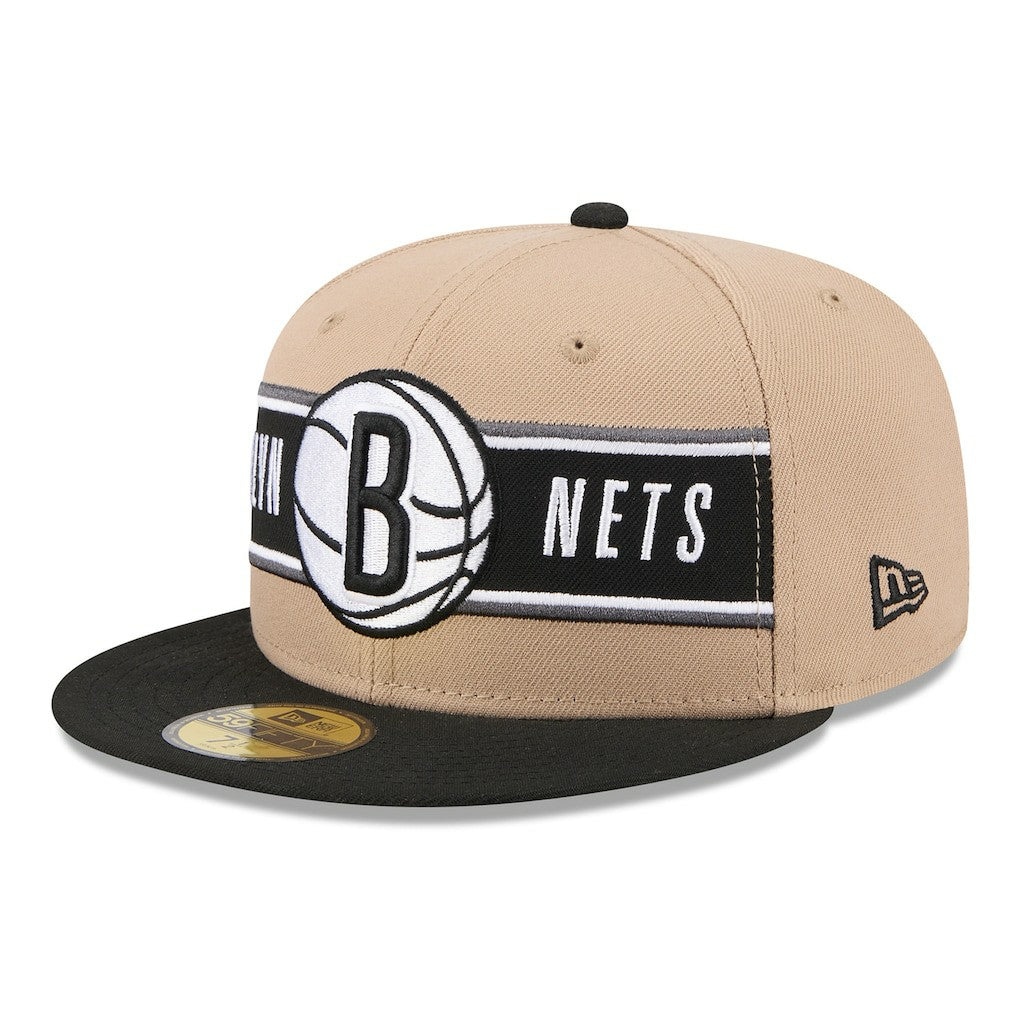 Brooklyn Nets 2024 NBA Draft 59FIFTY Fitted Hat - Tan/Black | New Era on sale