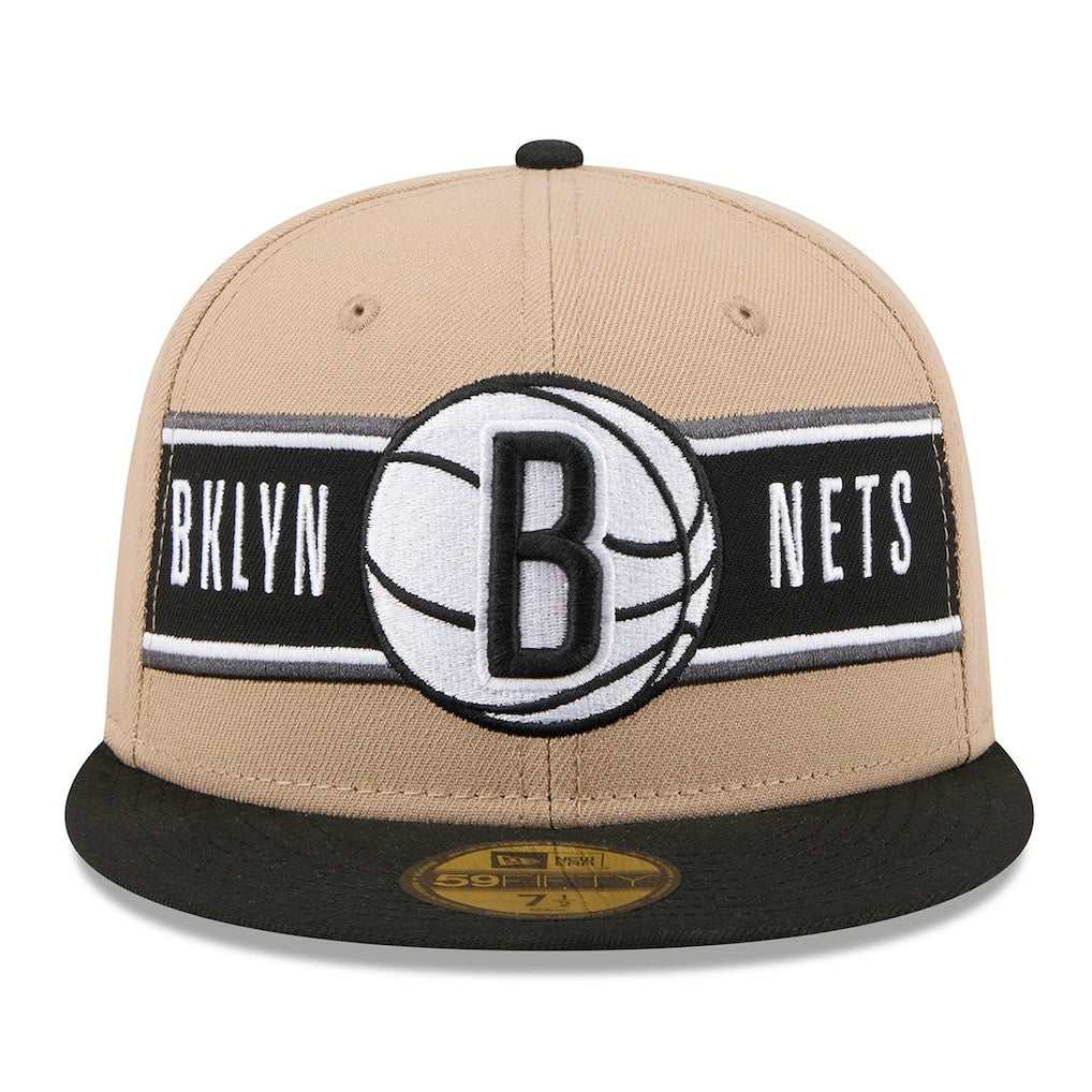 Brooklyn Nets 2024 NBA Draft 59FIFTY Fitted Hat - Tan/Black | New Era on sale