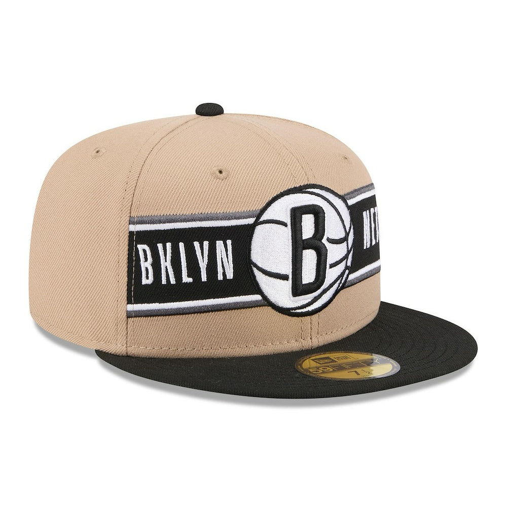 Brooklyn Nets 2024 NBA Draft 59FIFTY Fitted Hat - Tan/Black | New Era on sale