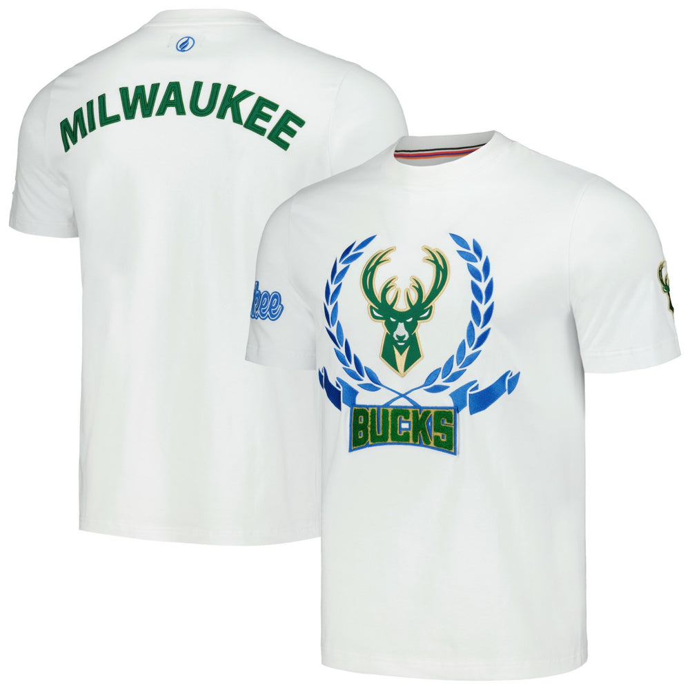 Milwaukee Bucks FISLL Unisex Heritage Crest T-Shirt - White shop