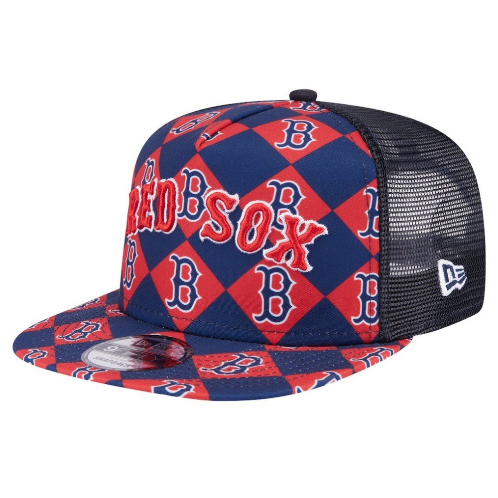 Boston Red Sox Seeing Diamonds A-Frame Trucker 9FIFTY Snapback Hat - Navy | New Era