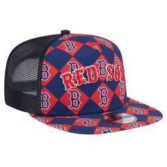 Boston Red Sox Seeing Diamonds A-Frame Trucker 9FIFTY Snapback Hat - Navy | New Era