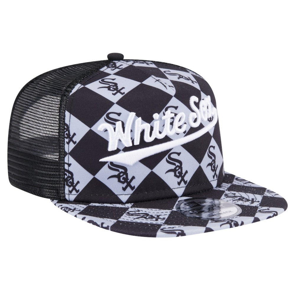 Chicago White Sox Seeing Diamonds A-Frame Trucker 9FIFTY Snapback Hat - Black | New Era