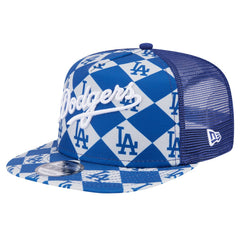 Los Angeles Dodgers Seeing Diamonds A-Frame Trucker 9FIFTY Snapback Hat - Royal | New Era